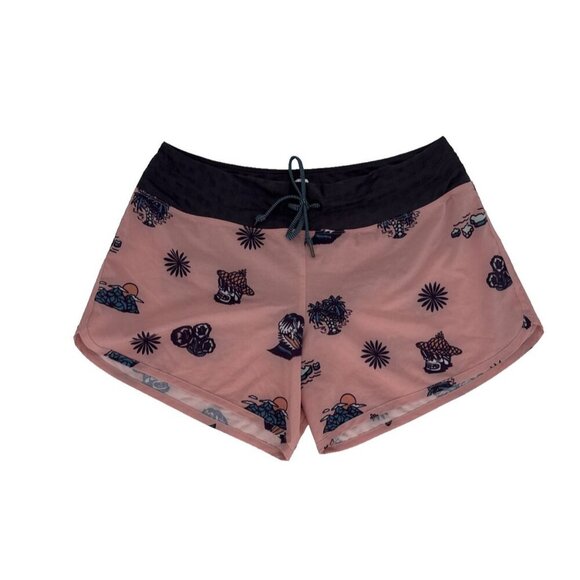 rabbit Shorts Womens MD Surf N Turf 4” Running Board Coral Cloud - Picture 5 of 14